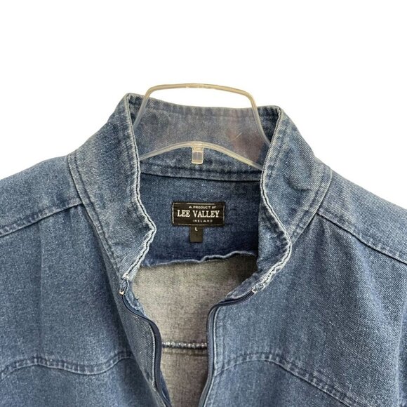 Lee Valley Ireland Men's Blue Denim Pullover Jacket Zipper Pockets Drawstring L - Picture 4 of 13